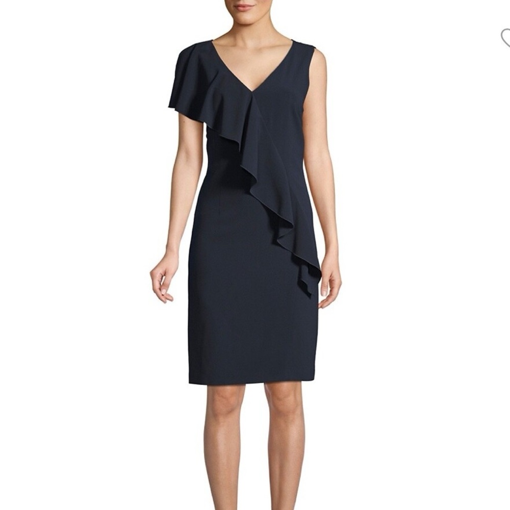 Elie Tahari Kailey Ruffle-Front Crepe Dress NWT - size U.S. 2
